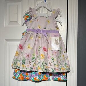 Blueberi Boulevard set of 2 Lavender Floral Kids Dresses size 2T NWT
